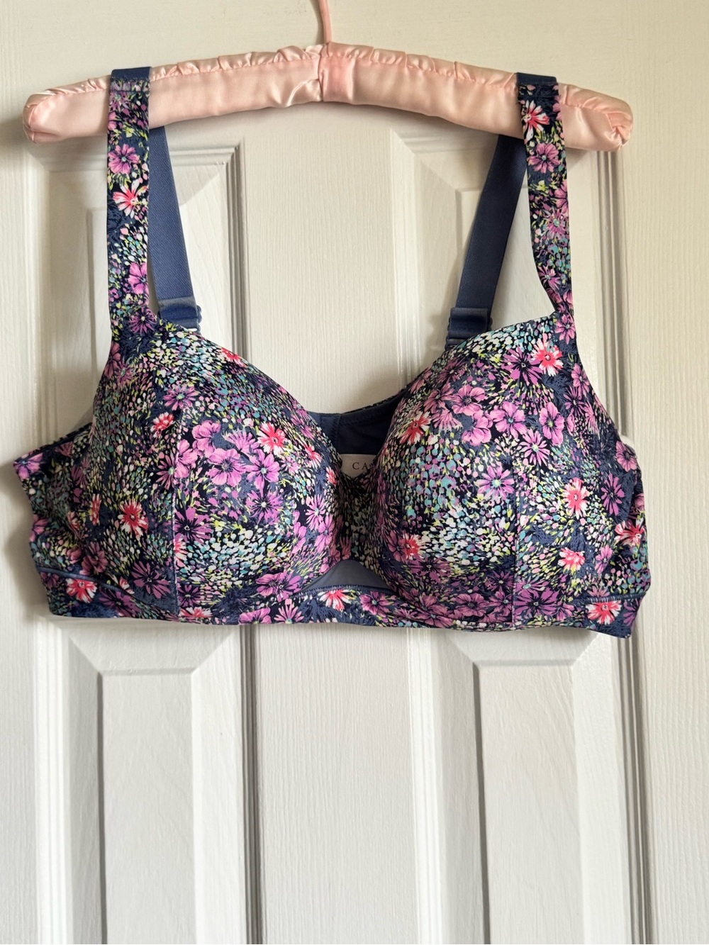 Cacique Floral Comfort Bliss Bra in Navy and Pink